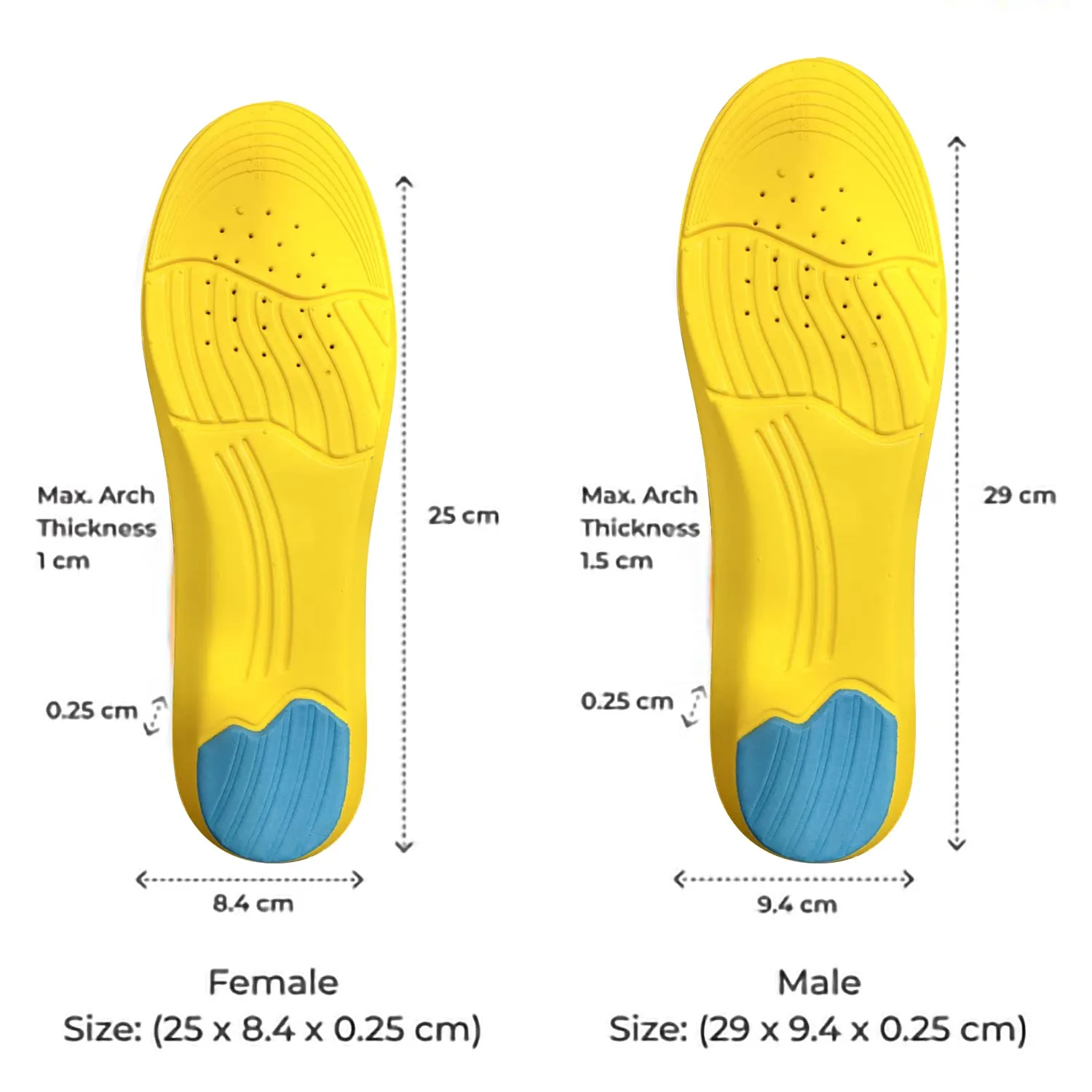 Dr Foot Gel Insoles Pair | For Walking, Running, Sports Shoes | All Day Comfort Shoe Inserts With Dual Gel Technology | Ideal Full-Length Sole For Every Shoe For Unisex- 1 Pair (Size - L) (Pack of 5)