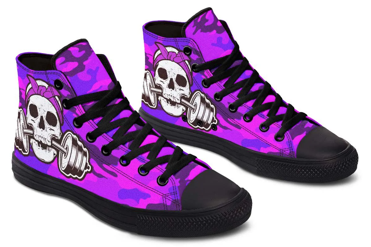 Dumbbell Skull Camo Pink Purple