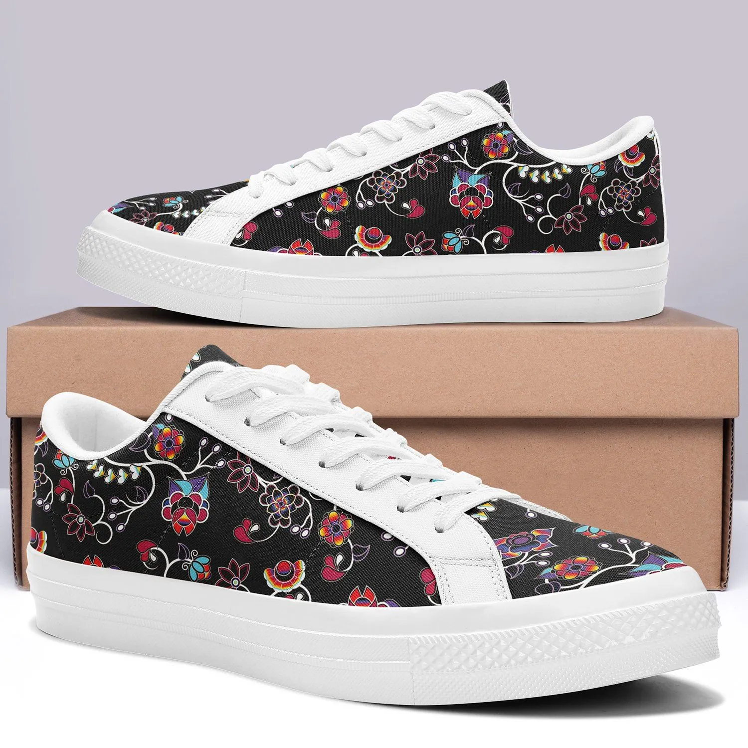 Floral Danseur Aapisi Low Top Canvas Shoes White Sole