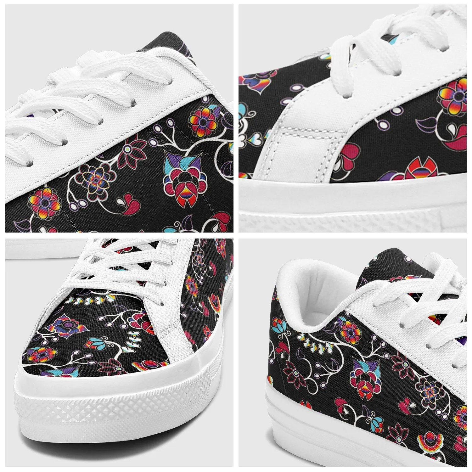 Floral Danseur Aapisi Low Top Canvas Shoes White Sole