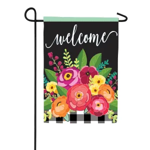 Floral Welcome Check - Garden Flag