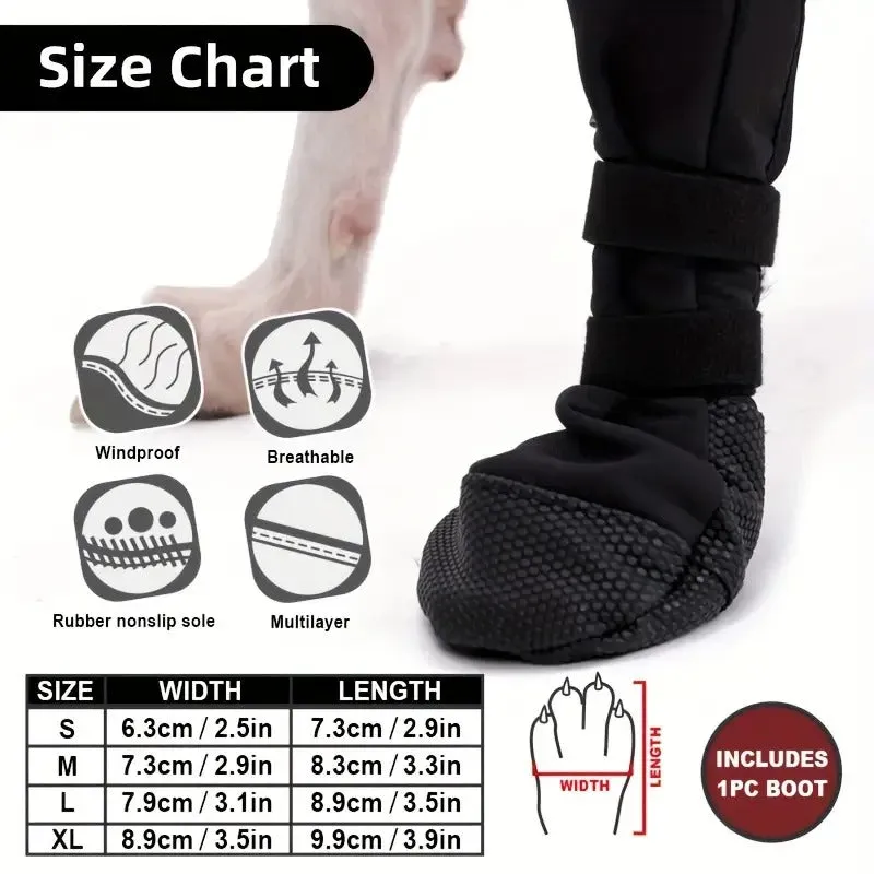 Frenchie Paw Protection Booties – Pack of Four Adjustable Waterproof Dog Shoes