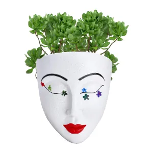 Girl Face Flower Pot - Head Planter For Indoor And Outdoor Plants - Unique