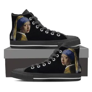 Girl with Pearl Earring High Top Men Shoes