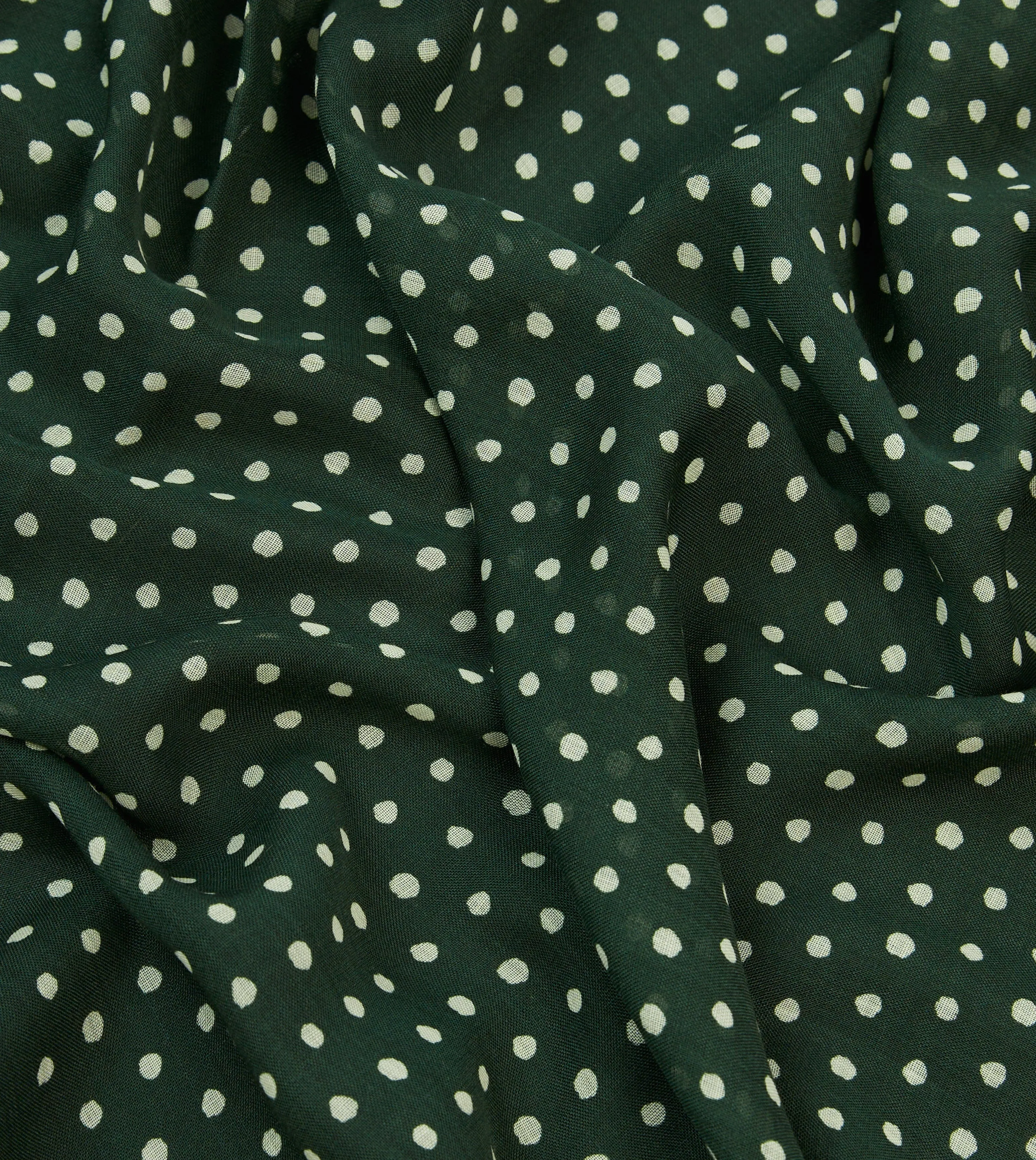 Green Polka Dot Wool Scarf