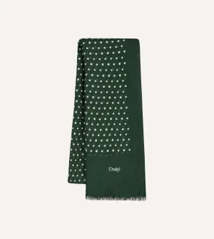 Green Polka Dot Wool Scarf