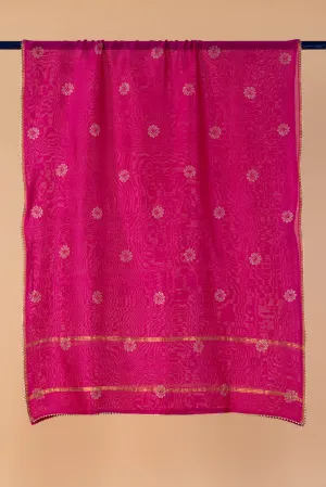 Gulabi Chanderi Dupatta