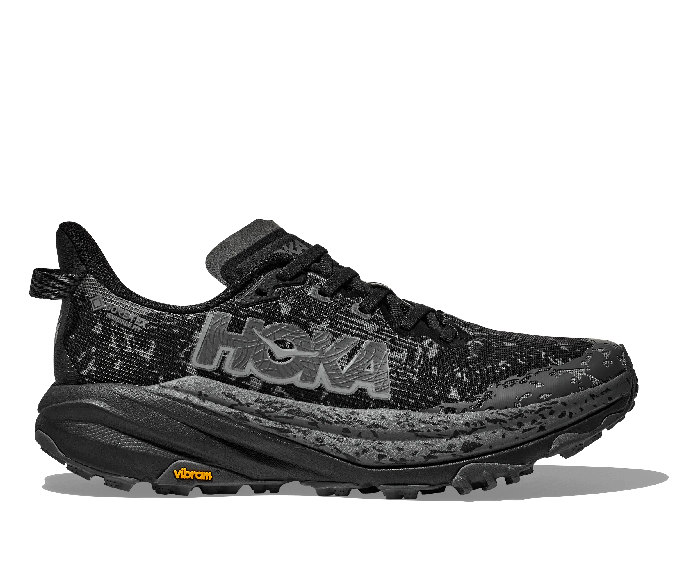 Hoka Women's Speedgoat 6 Gore-Tex® Trail Runners- Black/Outer Orbit