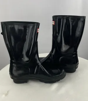 Hunter Original Women's Gloss Short Black Rainboots Size 9