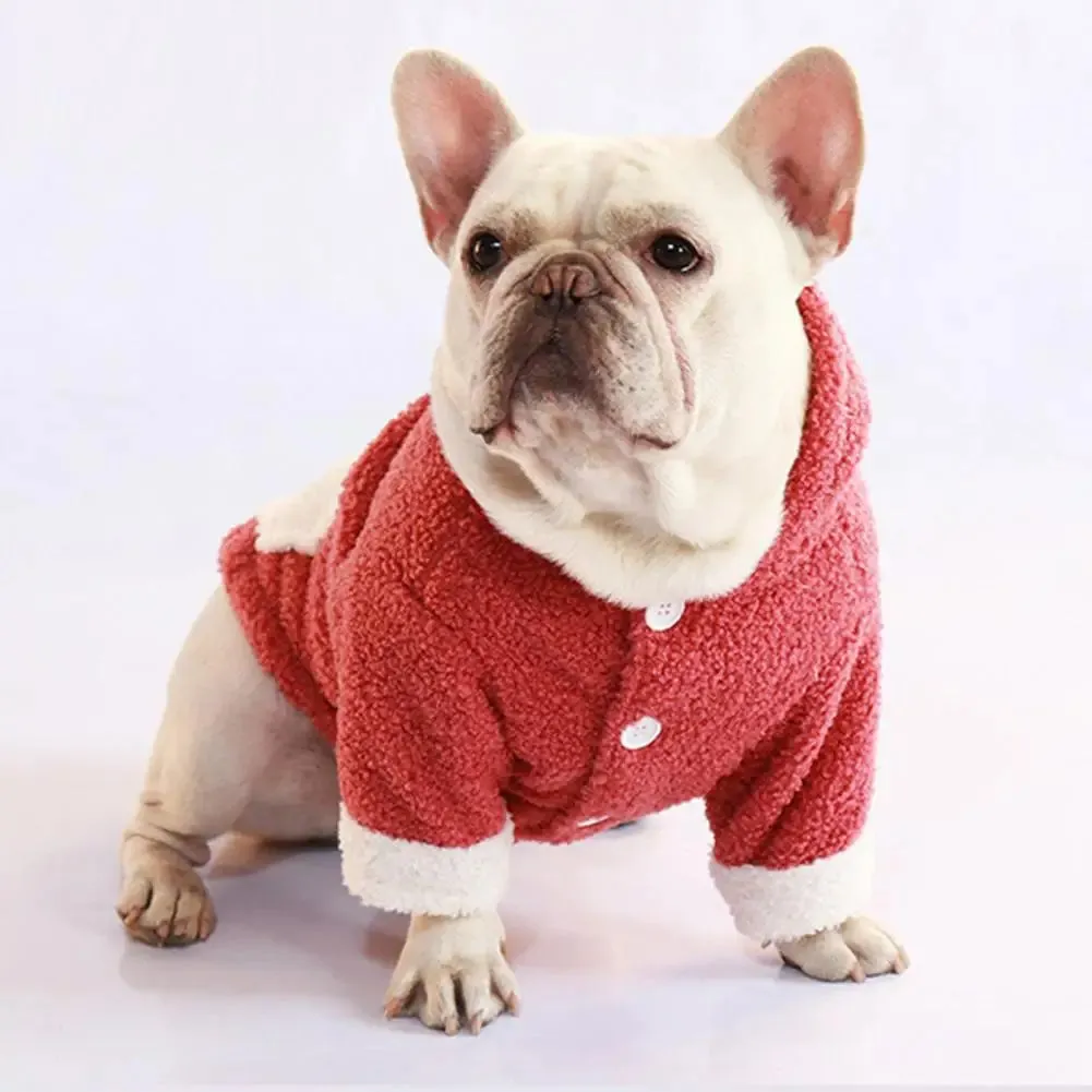 Keep Your Furry Friend Warm and Cozy with Our Pet Dog Warm Clothing: Dog Coat Jacket with Padded Clothing and Hood in Solid Color Fleece for Puppies and Small Dogs