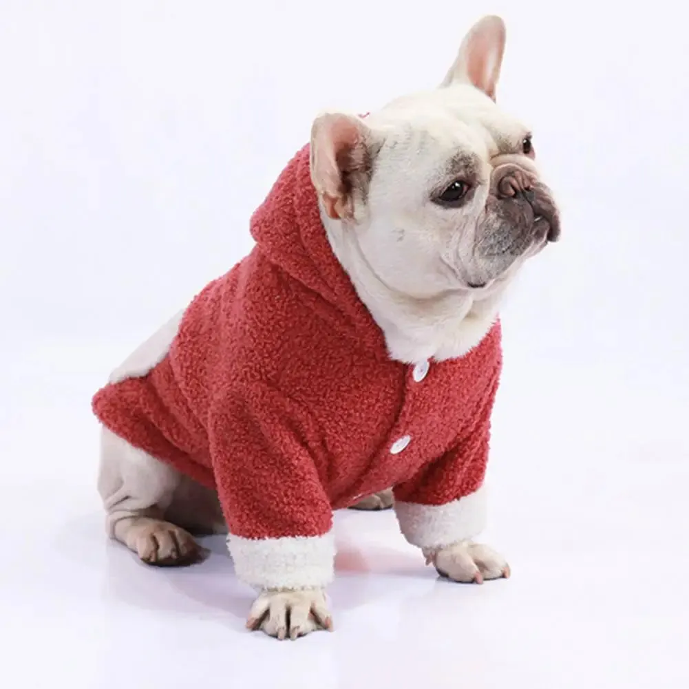 Keep Your Furry Friend Warm and Cozy with Our Pet Dog Warm Clothing: Dog Coat Jacket with Padded Clothing and Hood in Solid Color Fleece for Puppies and Small Dogs