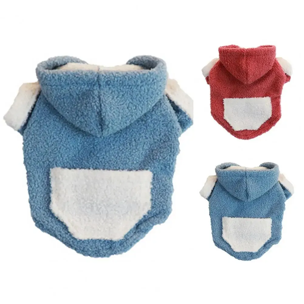 Keep Your Furry Friend Warm and Cozy with Our Pet Dog Warm Clothing: Dog Coat Jacket with Padded Clothing and Hood in Solid Color Fleece for Puppies and Small Dogs