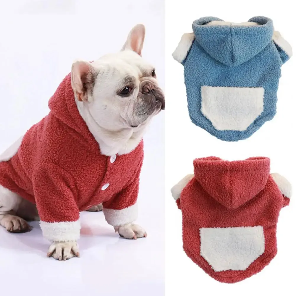 Keep Your Furry Friend Warm and Cozy with Our Pet Dog Warm Clothing: Dog Coat Jacket with Padded Clothing and Hood in Solid Color Fleece for Puppies and Small Dogs