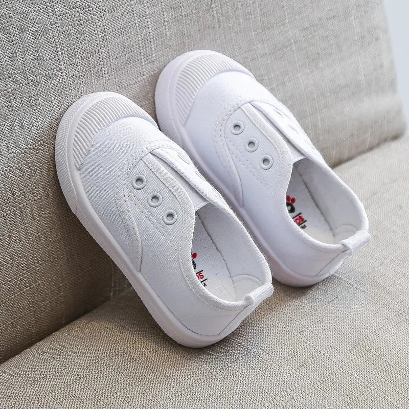 Kids Canvas Shoes for Boys Girls Children Skate Sneakers Candy Color Kindergarten School White Shoes Soft Anti-skid Classic Hot