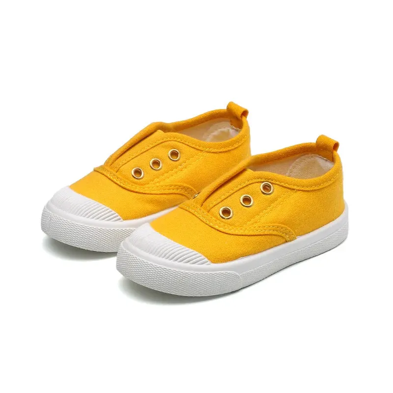 Kids Canvas Shoes for Boys Girls Children Skate Sneakers Candy Color Kindergarten School White Shoes Soft Anti-skid Classic Hot