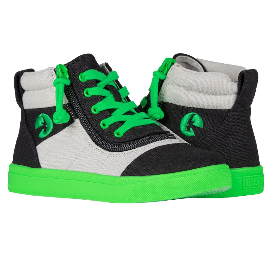 Kid's Street Short Wrap High Tops (Black/Green)