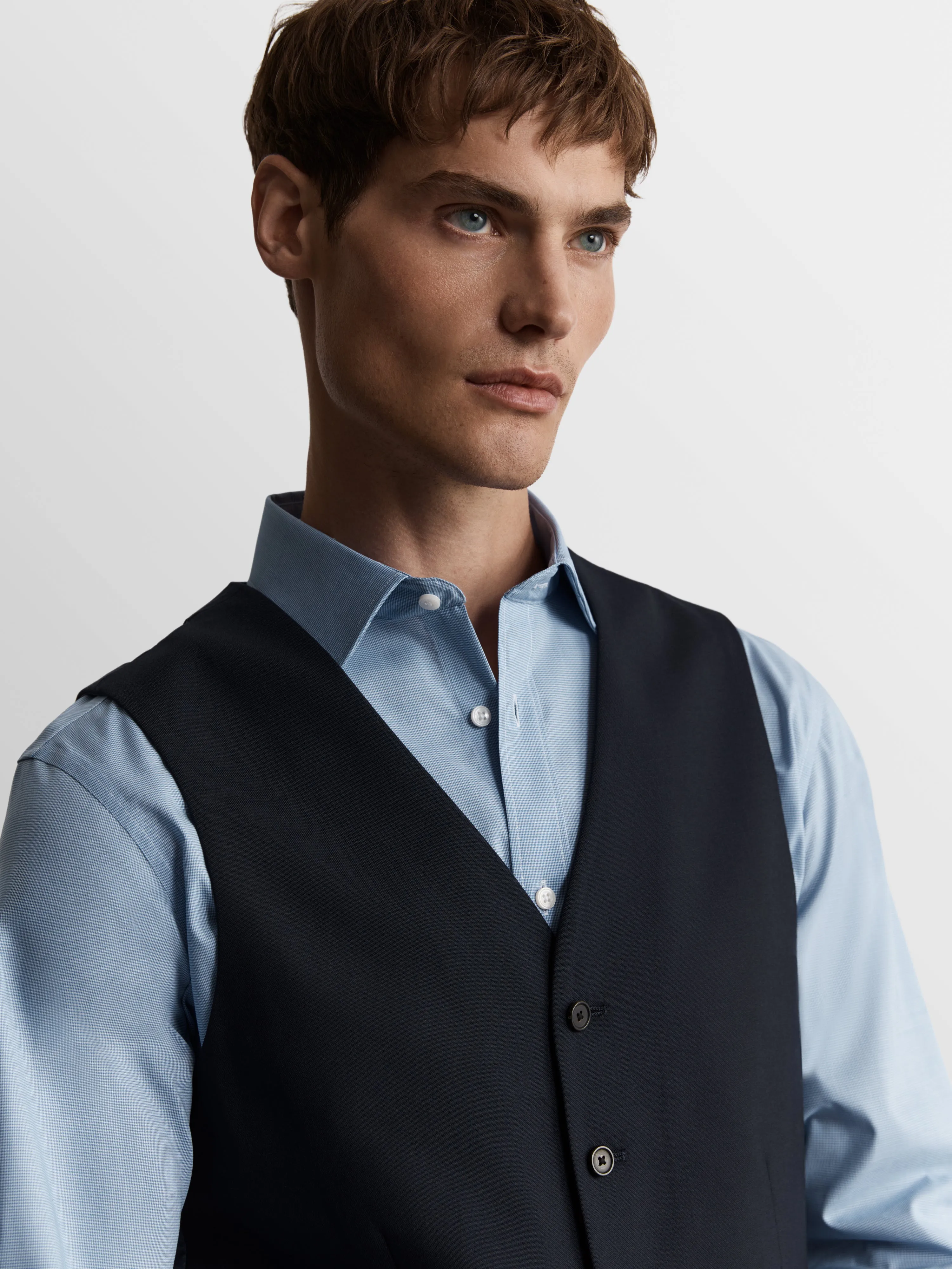 Leo Italian Luxury Slim Navy Waistcoat