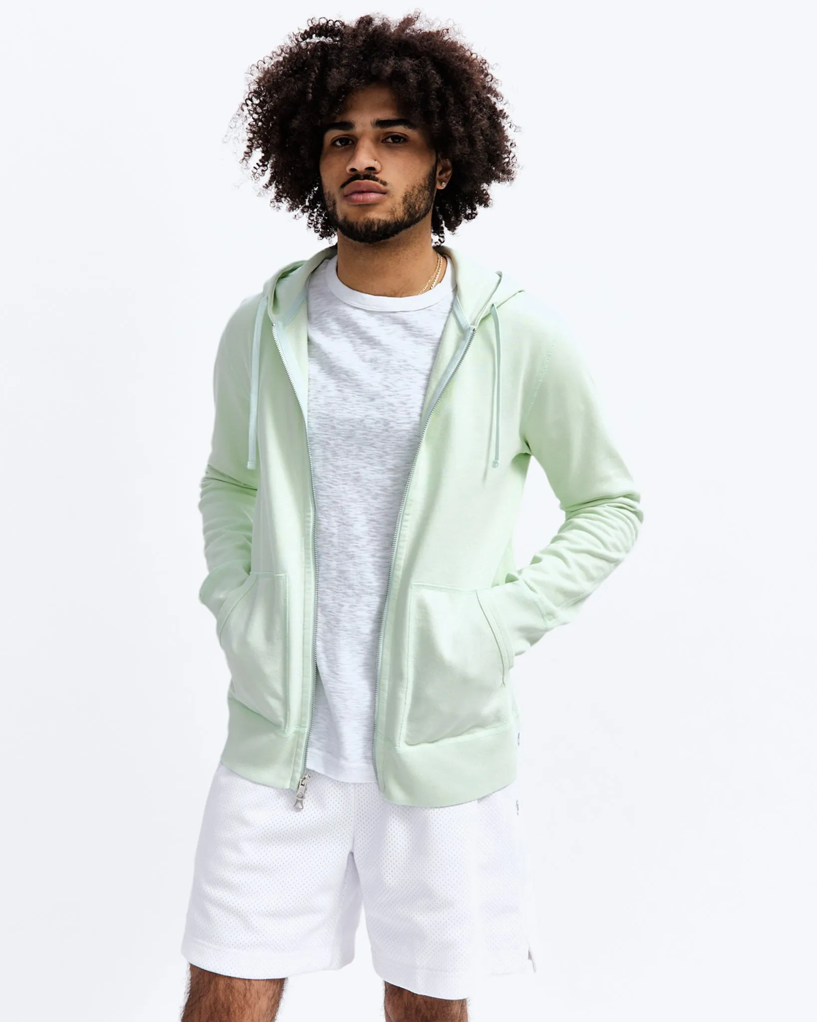 Lightweight Terry Slim Zip Hoodie