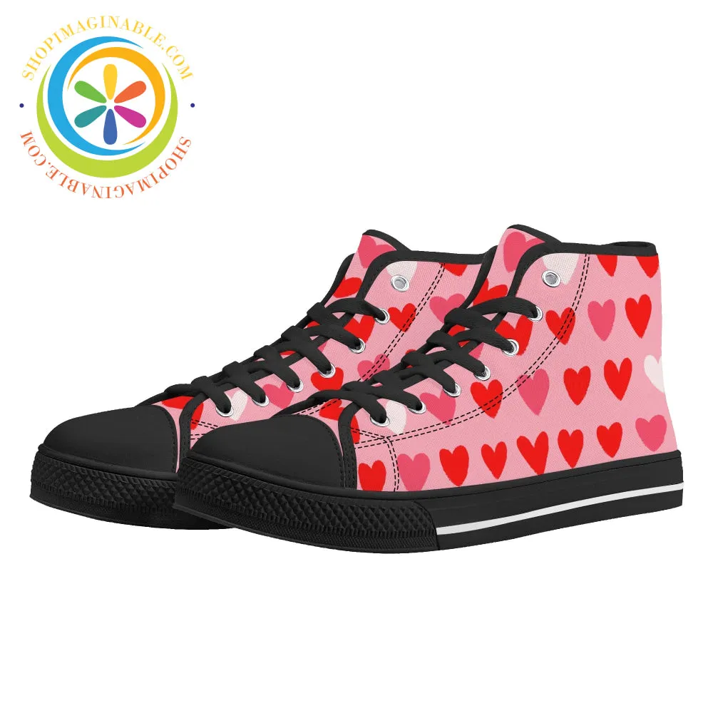 Listen To Your Heart Ladies High Top Canvas Shoes