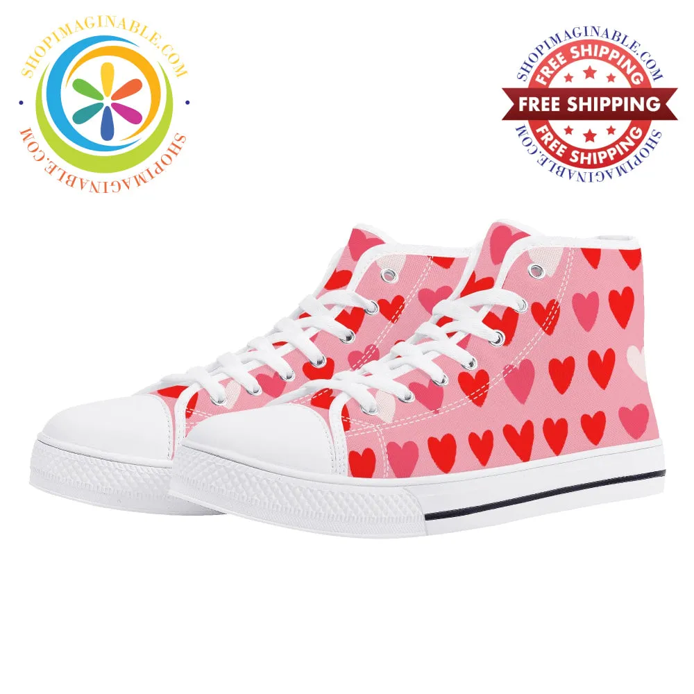 Listen To Your Heart Ladies High Top Canvas Shoes