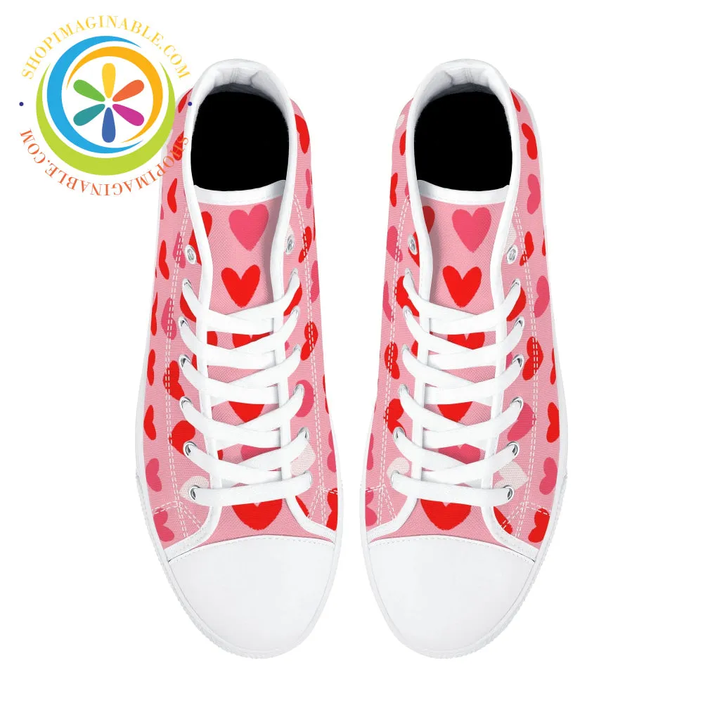 Listen To Your Heart Ladies High Top Canvas Shoes