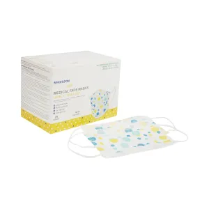 McKesson Pediatric Procedure Mask, Blue and Yellow Polka Dot