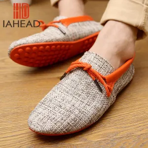 Men Shoes Spring Summer Breathable Fashion Weaving Men Casual Flat Home Use Shoes Lace-Up Loafers Comfortable Shoes Gd1SB32