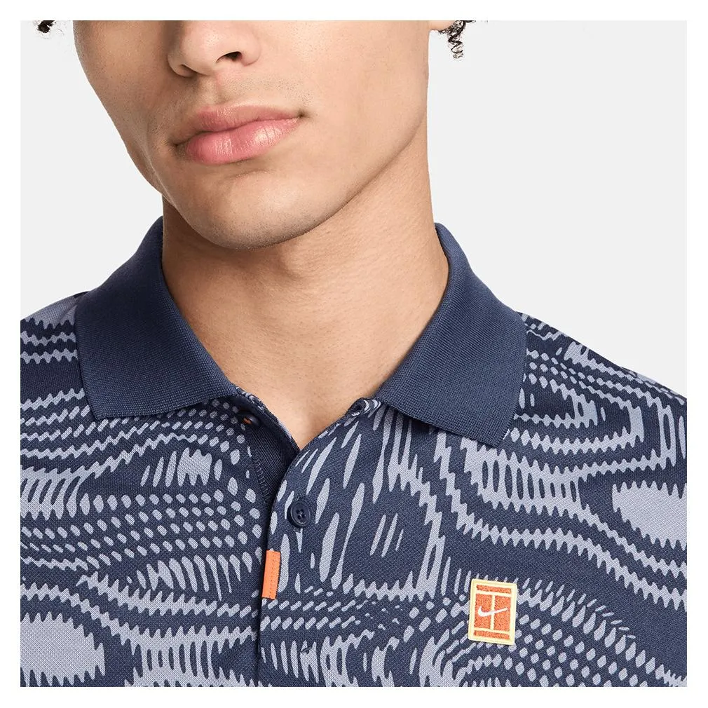 Men's Heritage Dri-Fit Tennis Polo Thunder Blue and Ashen Slate