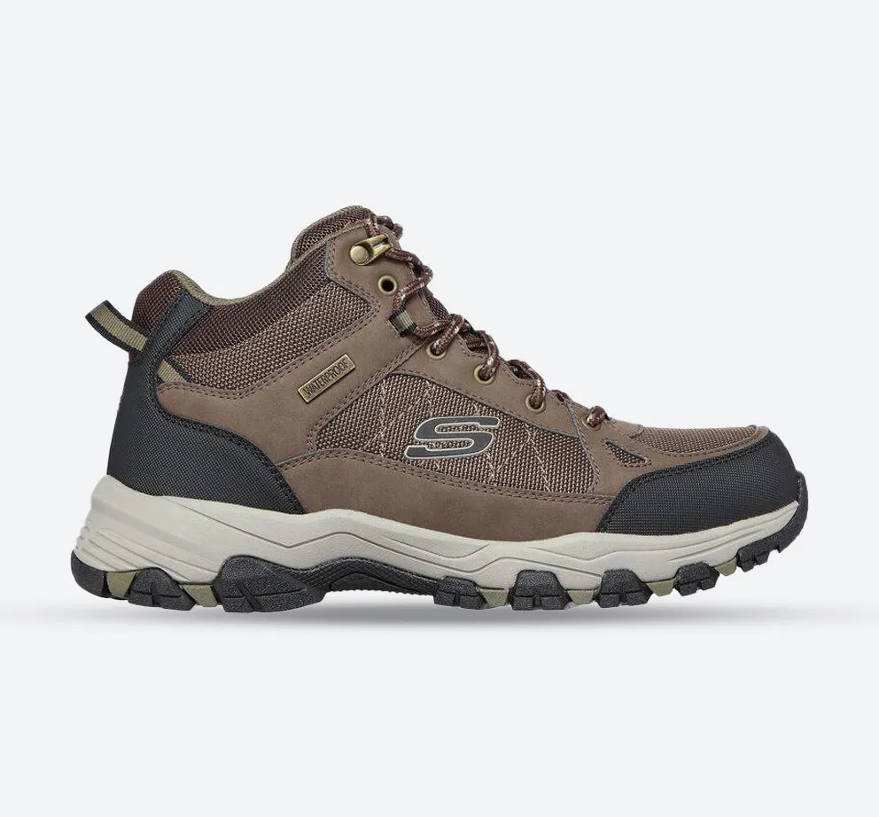 Men's Relaxed Fit Skechers 204477 Selmen Melano Hiking Boots - Chocolate