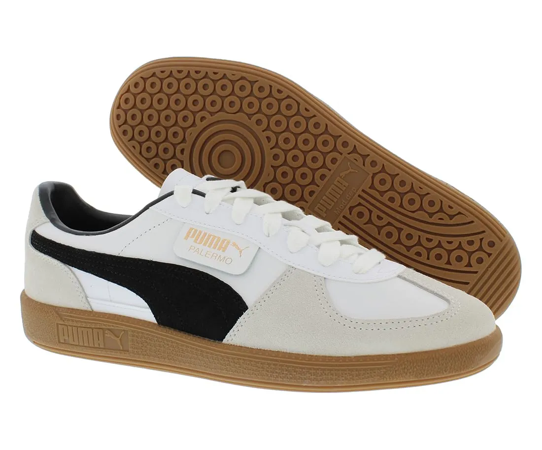 Men's Shoes PUMA PALERMO LEATHER Casual Lace Up Sneakers 39646401 WHITE / GRAY