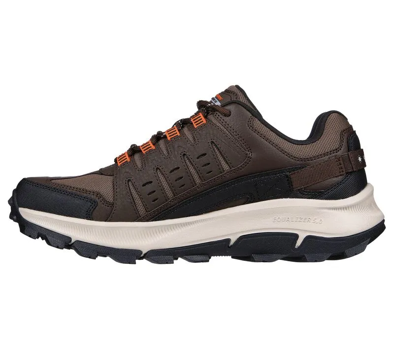 Men's Wide Fit Skechers 237501 Equalizer 5.0 Trail-Solix Walking Trainers - Brown/Orange