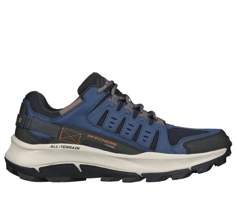 Men's Wide Fit Skechers 237501 Equalizer 5.0 Trail-Solix Walking Trainers - Navy/Orange