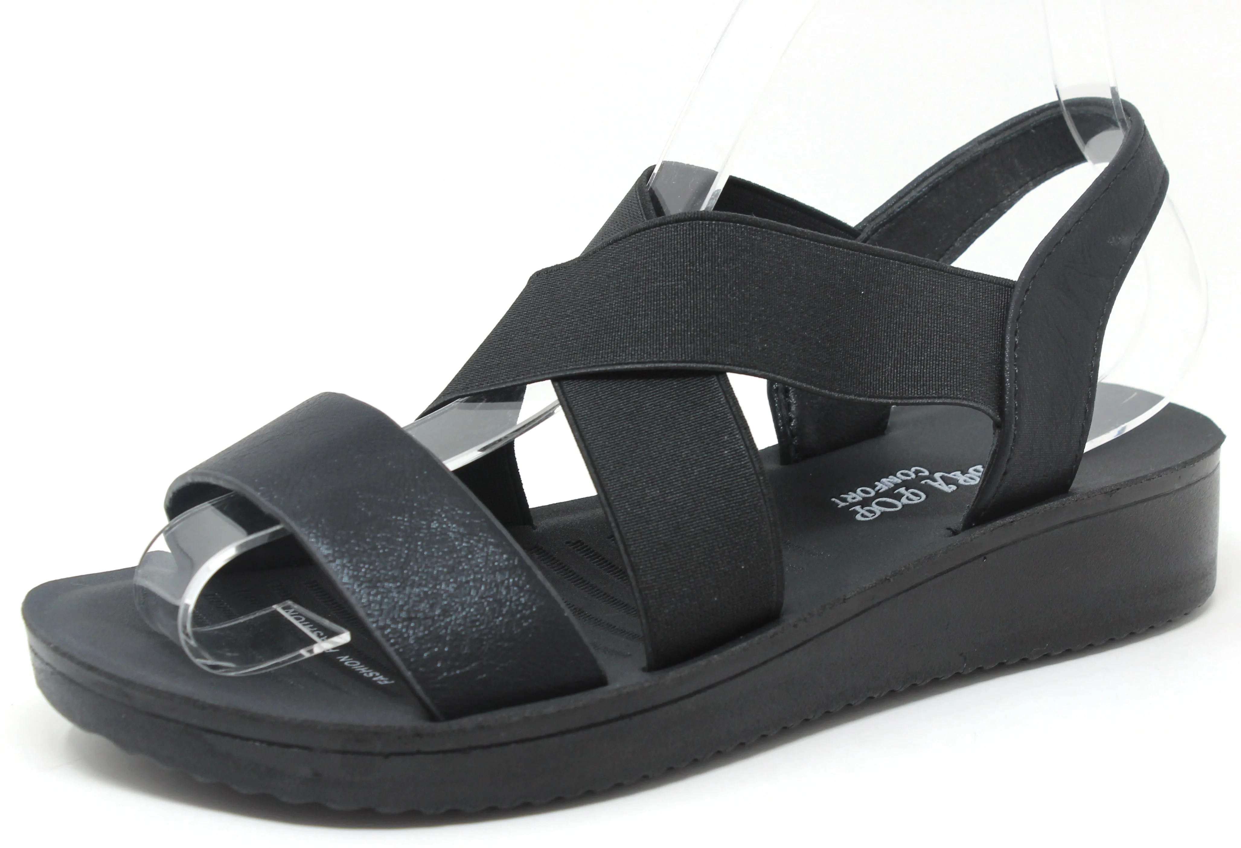 Metallic Cross Strap Sandal