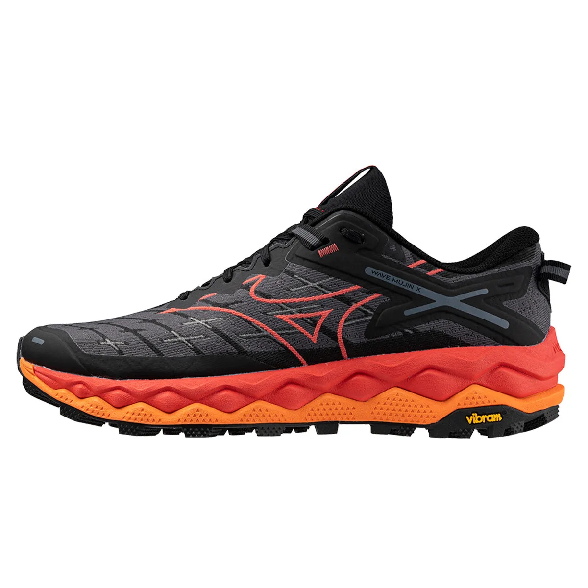 Mizuno Wave Mujin 10 Mens | Black/cayenne/nasturtium