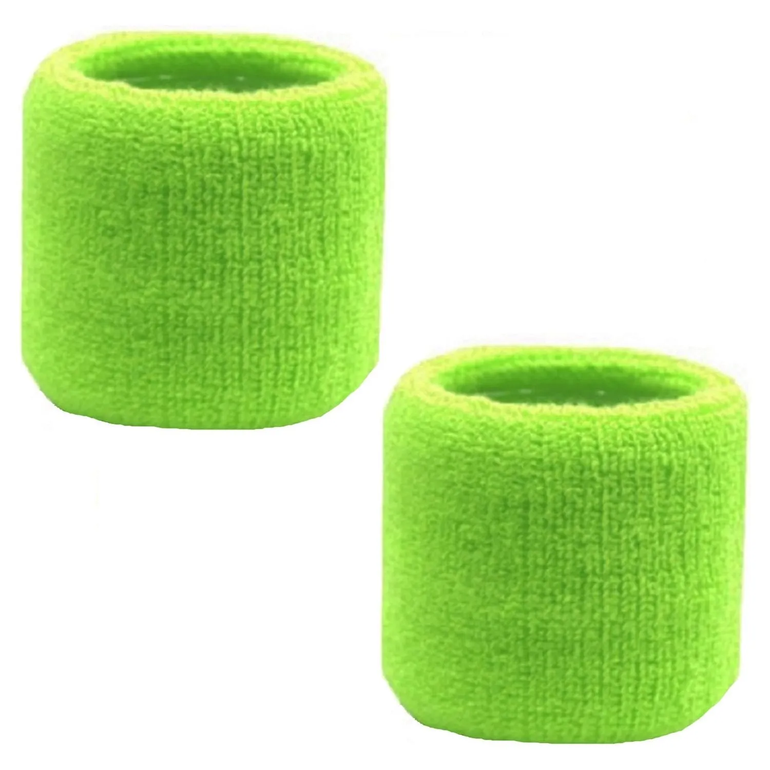 Neon Green Wrist Sweatbands - 2 Pack