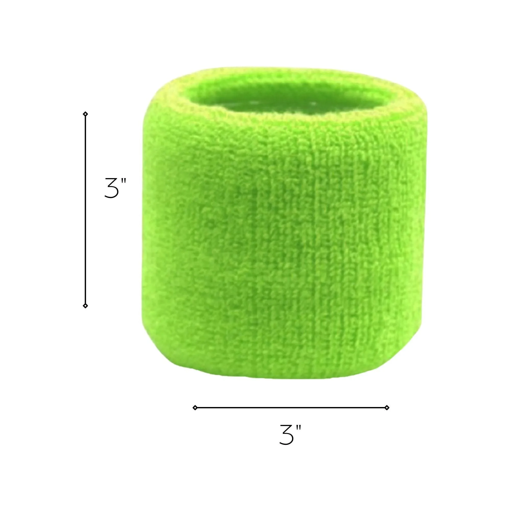 Neon Green Wrist Sweatbands - 2 Pack