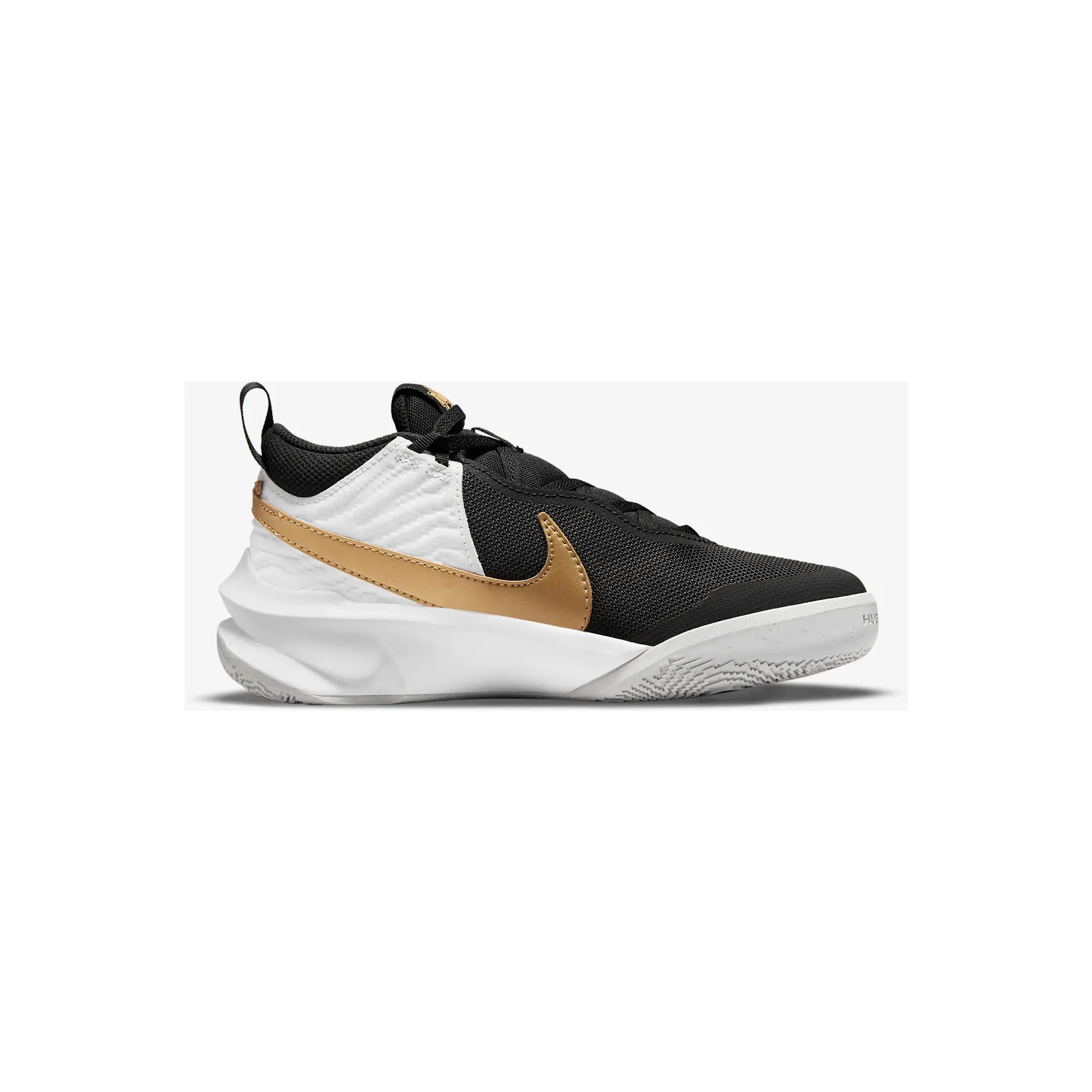 Nike Kid's Team Hustle D 10 Shoes - Black / White / Photon Dust / Metallic Gold