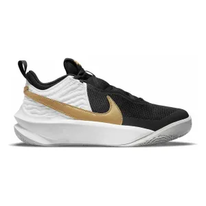 Nike Kid's Team Hustle D 10 Shoes - Black / White / Photon Dust / Metallic Gold