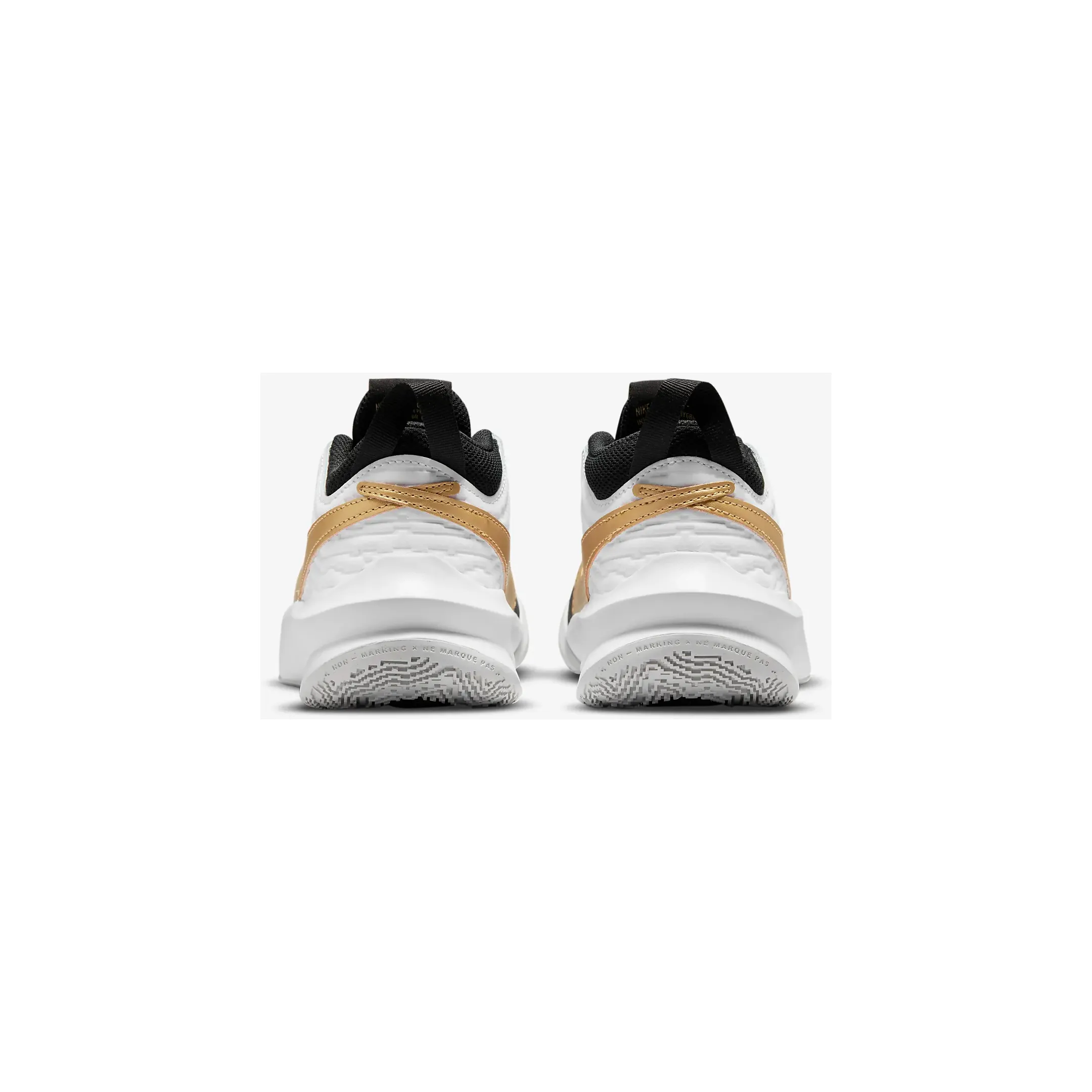 Nike Kid's Team Hustle D 10 Shoes - Black / White / Photon Dust / Metallic Gold