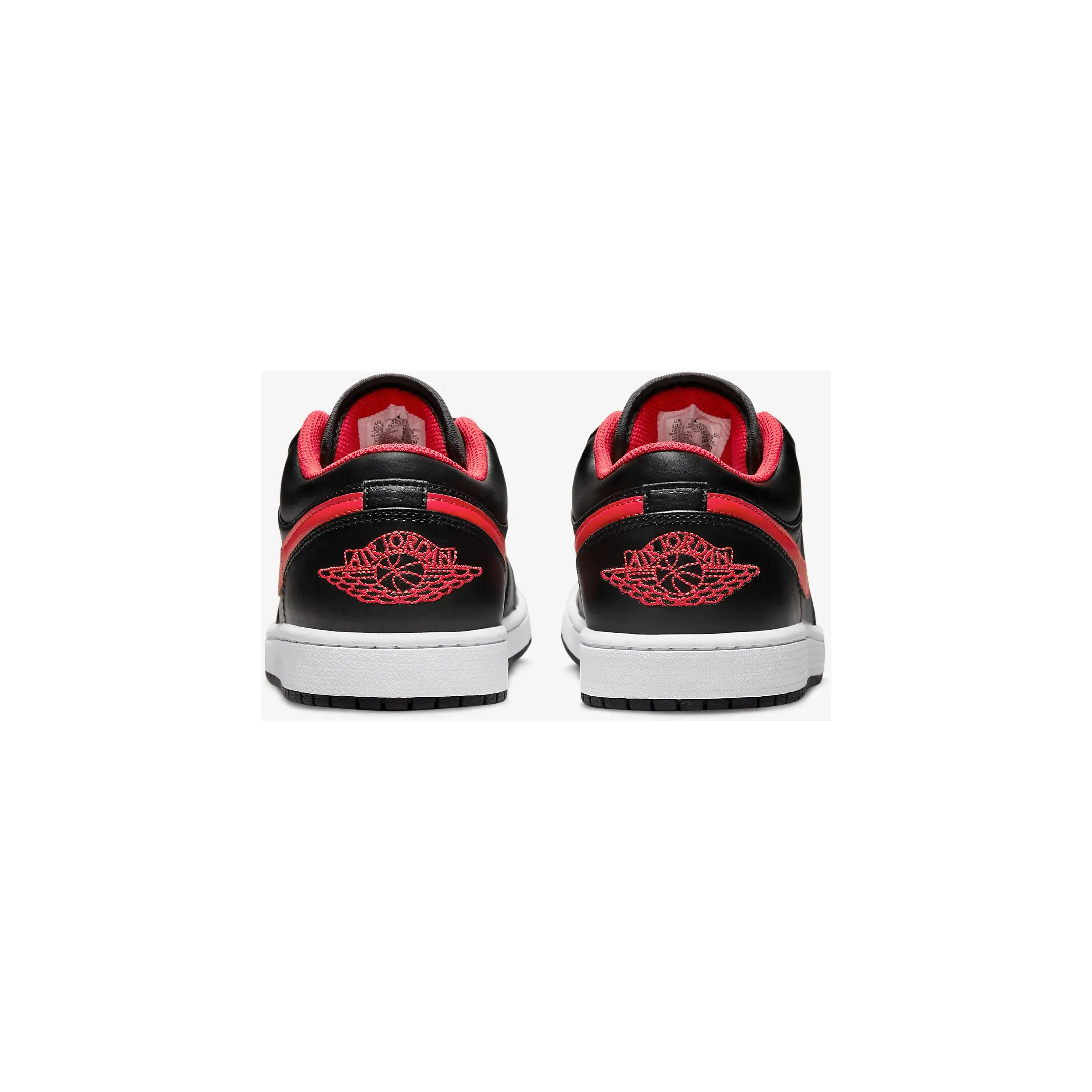 Nike Men's Air Jordan 1 Low Shoes - Black / White / Fire Red