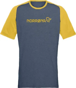 Norrøna Men&#x27;s Fjørå Equaliser Lightweight T-Shirt  Sulphur/Vintage Indigo | Buy Norrøna Men&#x27;s Fjørå Equaliser Lightweight T-Shirt  Sulphur/Vintage Indigo here | Outnorth