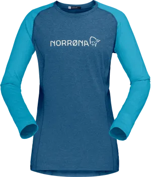 Norrøna Women&#x27;s Fjørå Equaliser Lightweight Long Sleeve Mykonos Blue/Aquarius | Buy Norrøna Women&#x27;s Fjørå Equaliser Lightweight Long Sleeve Mykonos Blue/Aquarius here | Outnorth