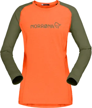 Norrøna Women&#x27;s Fjørå Equaliser Lightweight Long Sleeve Orange Alert | Buy Norrøna Women&#x27;s Fjørå Equaliser Lightweight Long Sleeve Orange Alert here | Outnorth