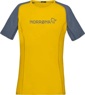 Norrøna Women&#x27;s Fjørå Equaliser Lightweight T-Shirt Sulphur/Vintage Indigo | Buy Norrøna Women&#x27;s Fjørå Equaliser Lightweight T-Shirt Sulphur/Vintage Indigo here | Outnorth