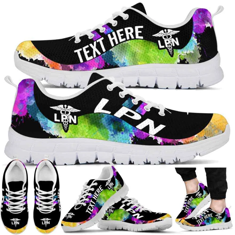 Nurse Sneaker, Lpn Licensed Practical Nurse Watercolor Sneakers Gym Running Shoes Gift Women Men, Best Shoes For Nurses