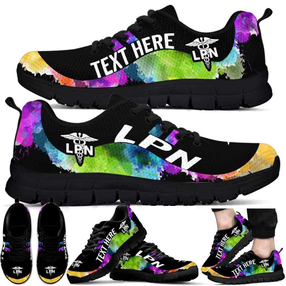 Nurse Sneaker, Lpn Licensed Practical Nurse Watercolor Sneakers Gym Running Shoes Gift Women Men, Best Shoes For Nurses