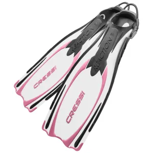 Open Box Cressi Reaction EBS Open Heel Dive Fins - White / Pink, Size: Small/Medium