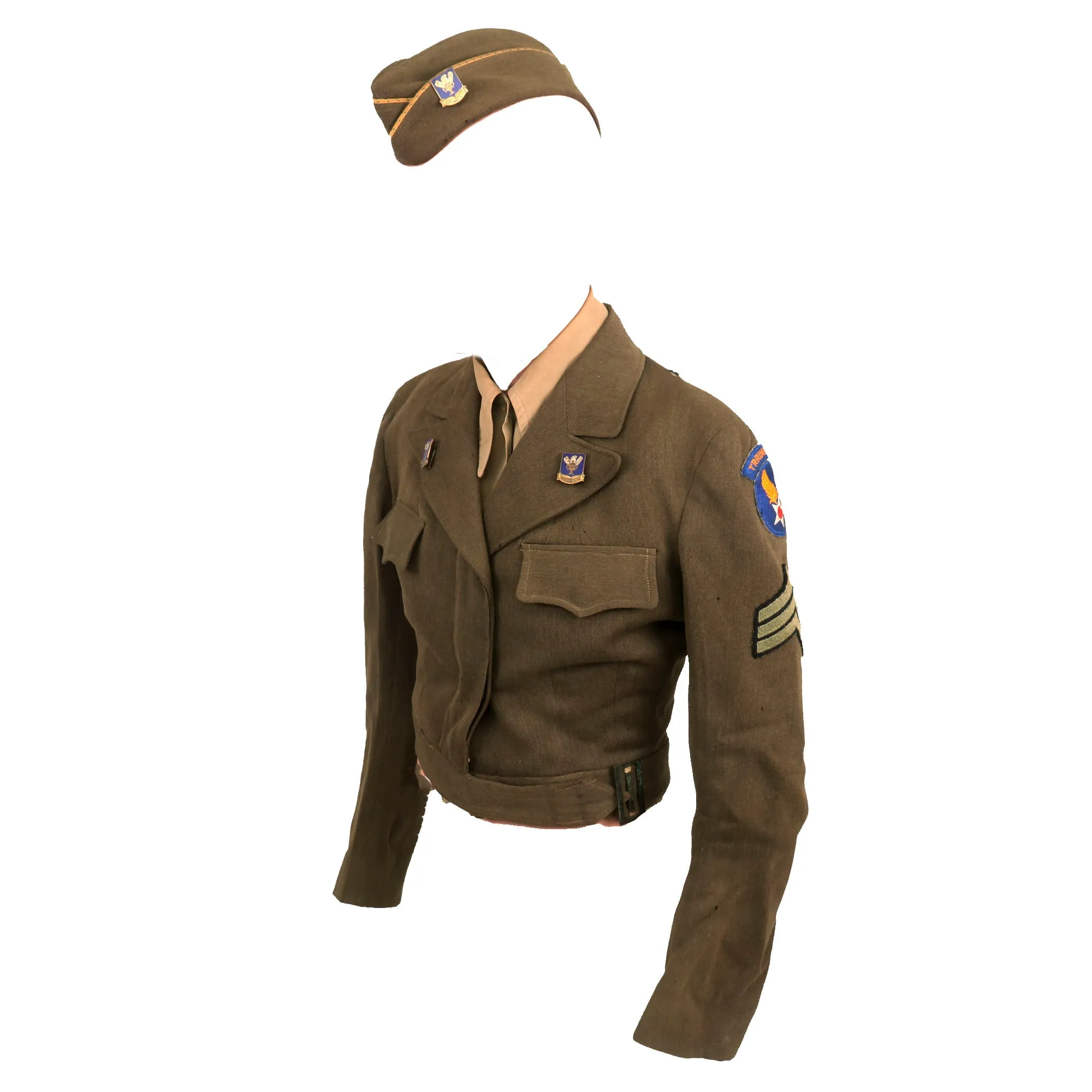 Original U.S. WWII Named Women’s Army Auxiliary Corps Uniform & Guidon Grouping - Ruth Tezuka