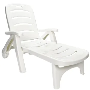 Outdoor Folding Lounge Chair - Adjustable Lightweight Chaise Pool