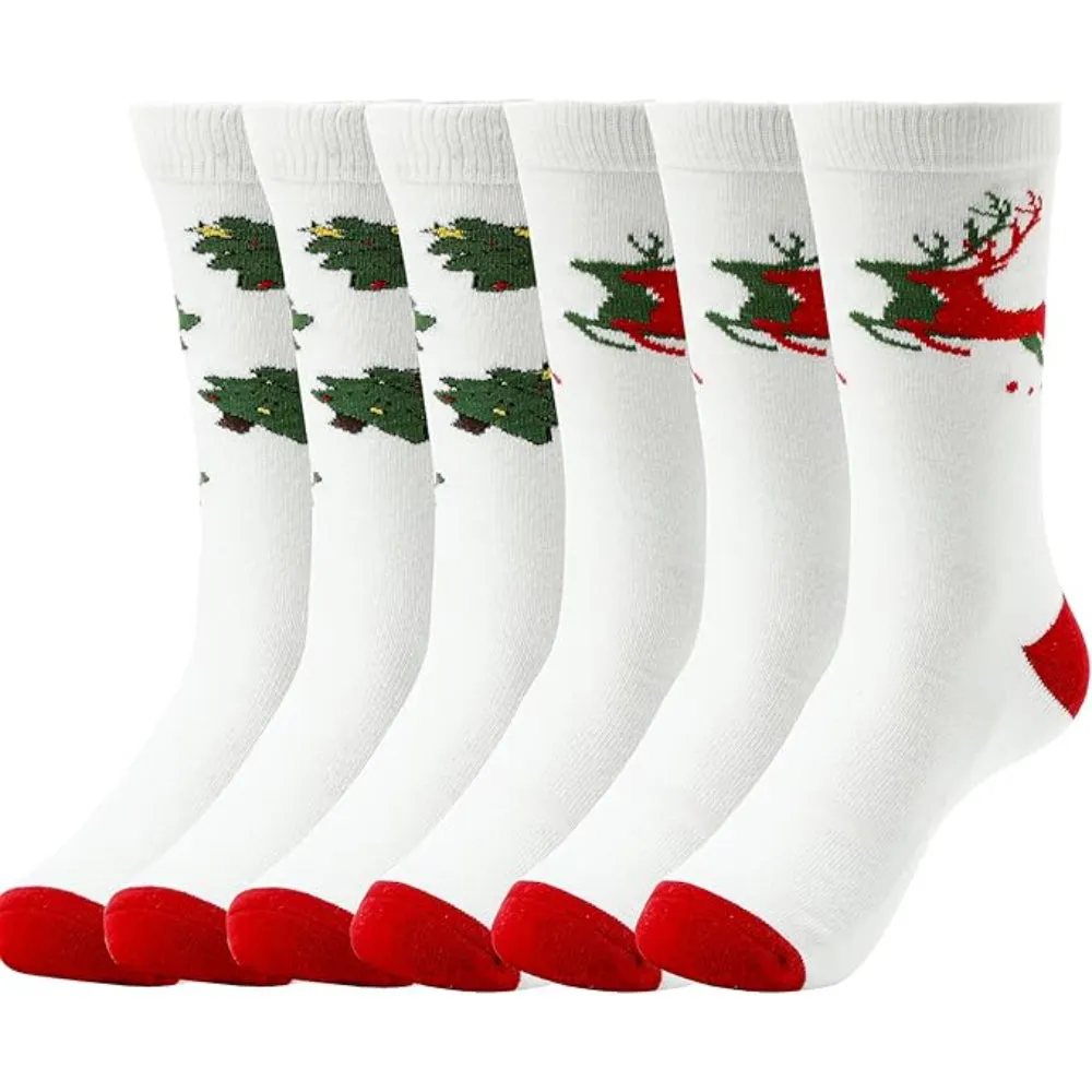 Pack Of 6 Festive And Classic Cushioned Socks Set